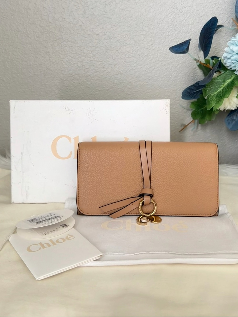 Chloe Alphabet Grained Leather Bifold Wallet